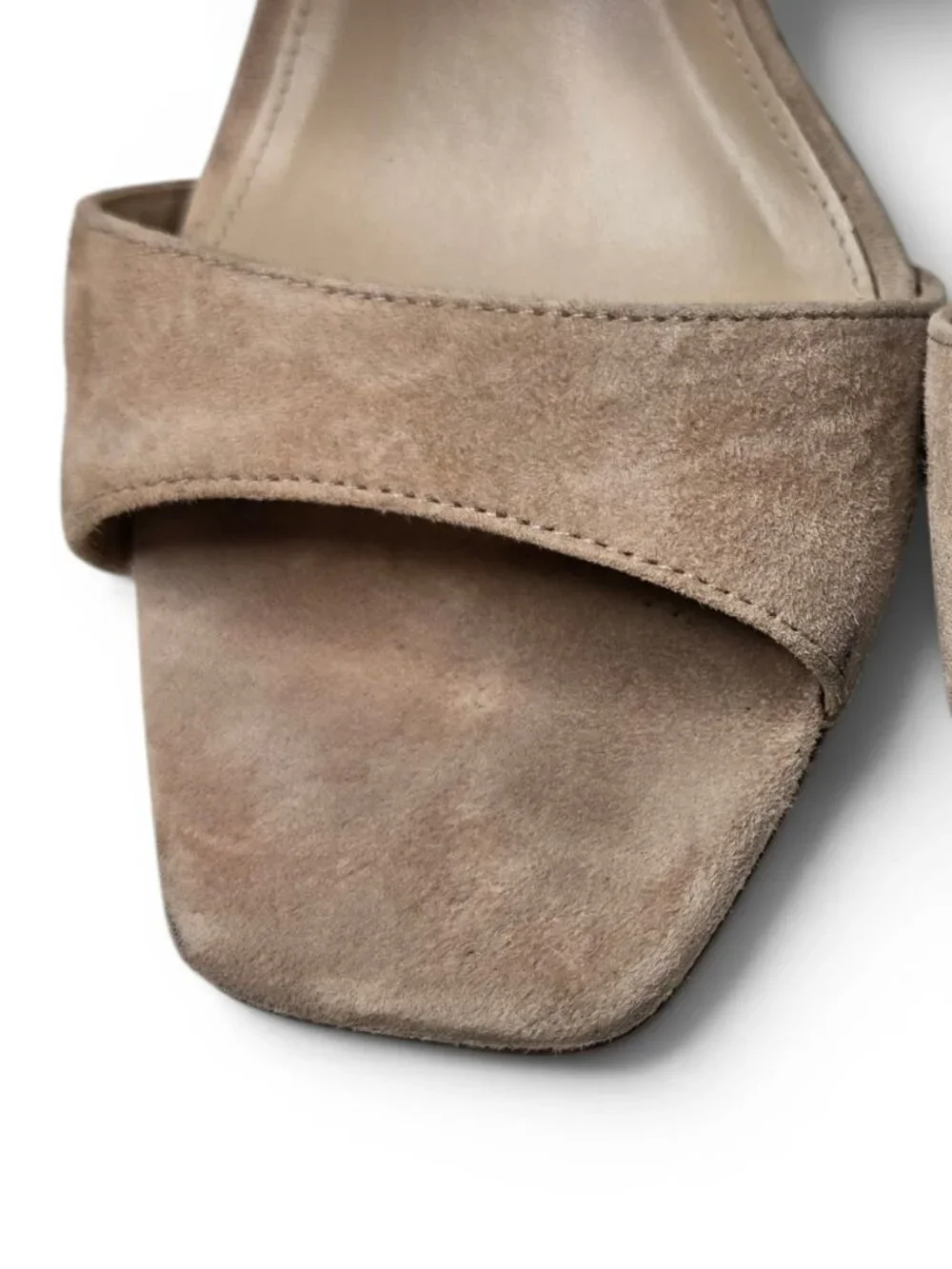 Sam Edelman Dalton Block Heel Sandals Womens Golden Caramel Suede Buckle Strap